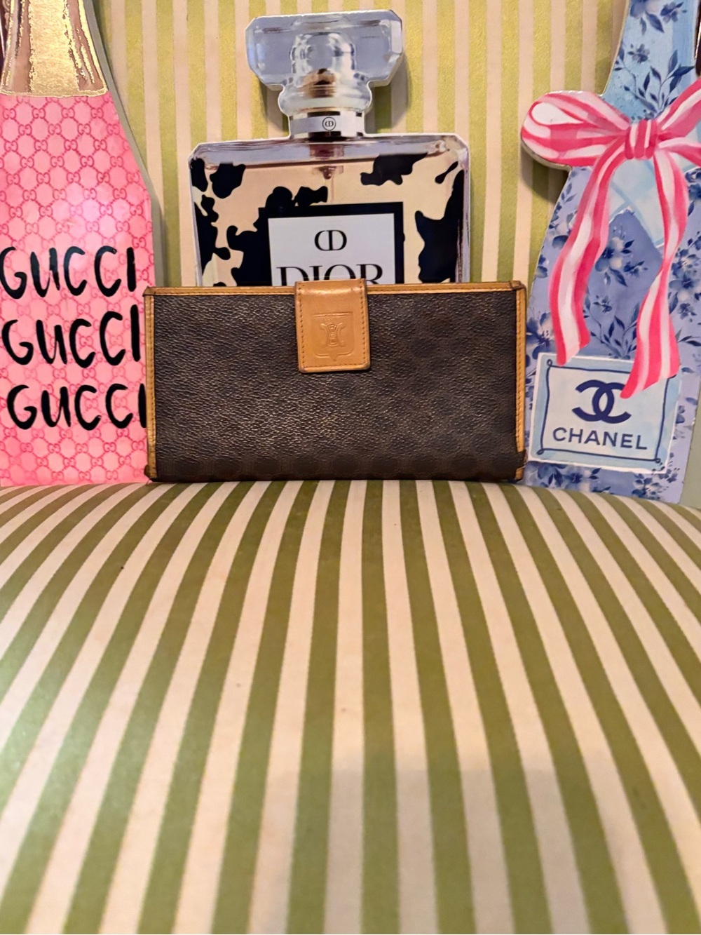 Celine Brown Wallet with Tan Trim